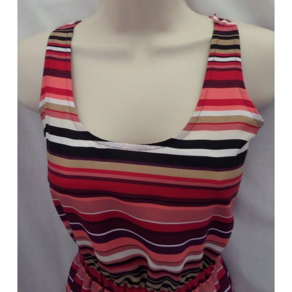 "LOFT" RED SHADES STRIPED CASUAL CAREER SLEEVELESS SUMMER DRESS SIZE: 6P NWT - Picture 7 of 9